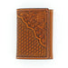 Men's M&F Tan Tri-Fold Basket Weave Wallet