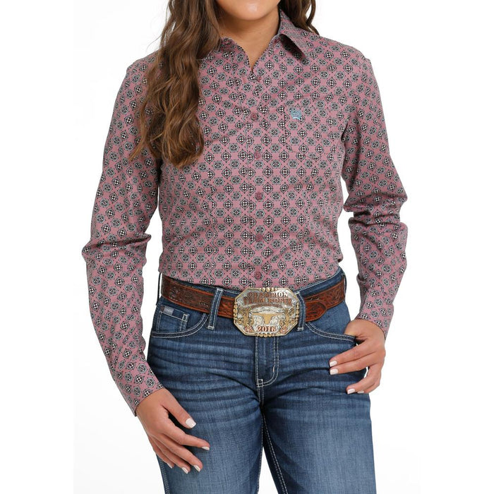 Cinch Women's Solid Pink Button Down Western Shirt