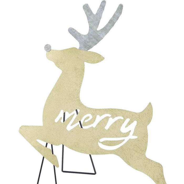 Mud Pie Christmas Deer Tin Easel Decor