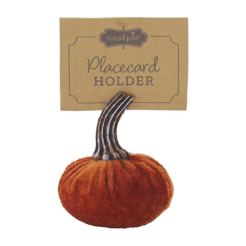 Mud Pie Orange Velvet Placecard Holder