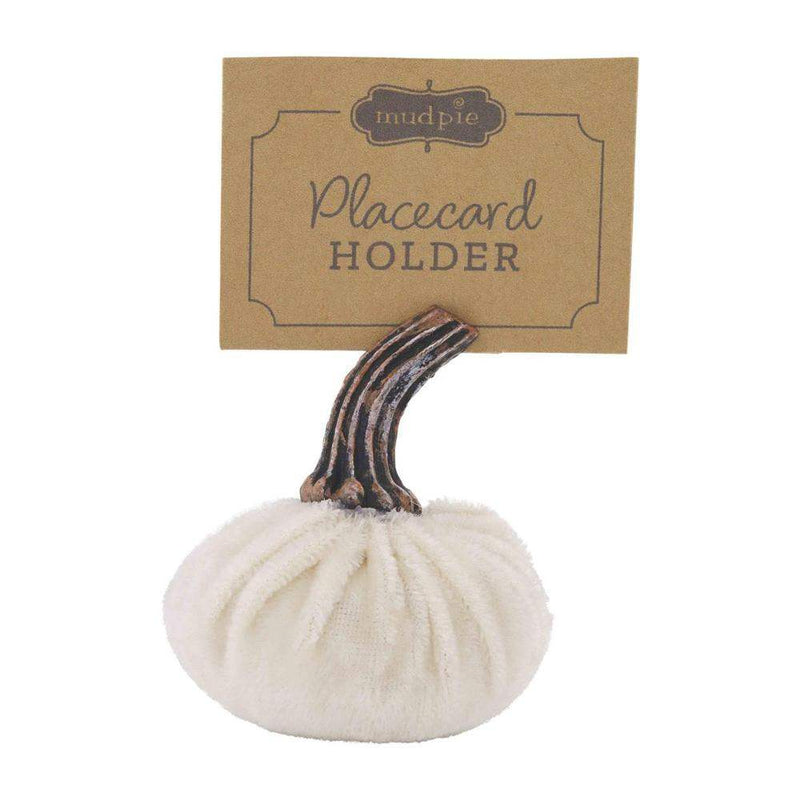 Mud Pie White Velvet Placecard Holder