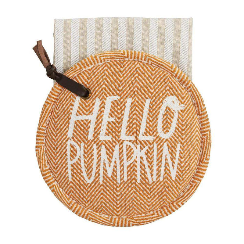Mud Pie Hello Pumpkin Pot Holder Set
