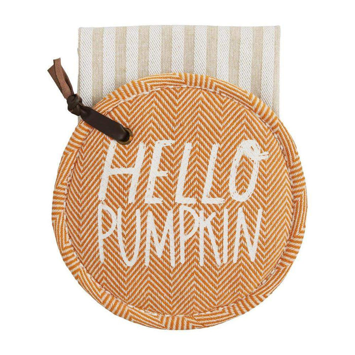 Mud Pie Hello Pumpkin Pot Holder Set