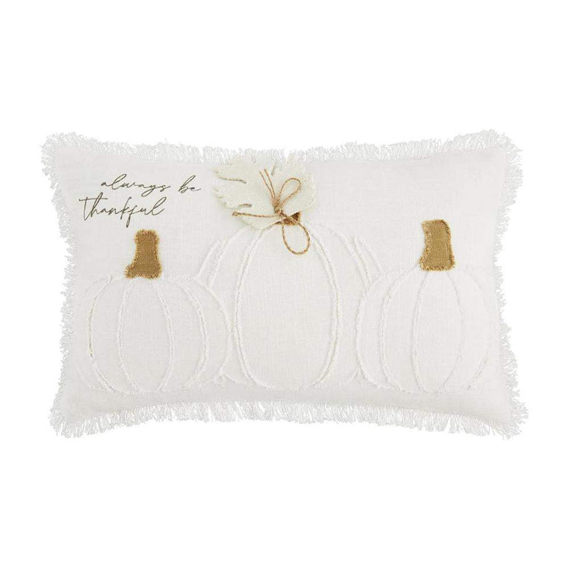 Mud Pie Lumbar White Pumpkin Pillow