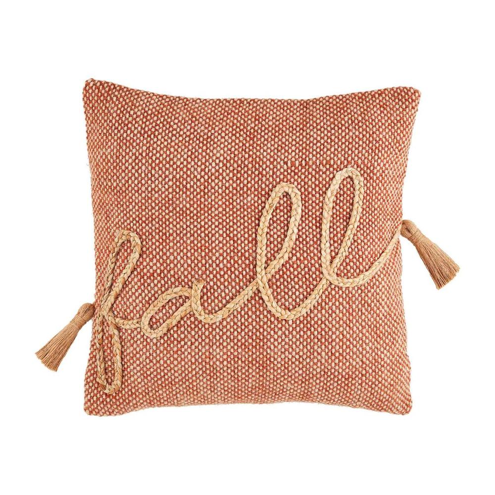 Mud Pie Festive Fall Collection Velvet Pumpkin Square Pillow