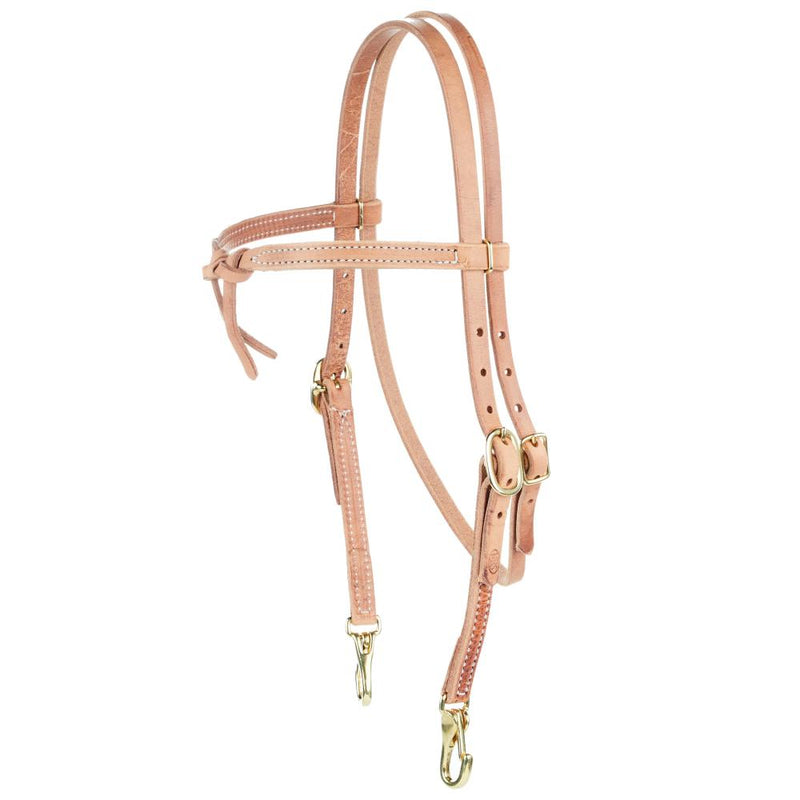 Knotted Browband Headstall with Snap Bit Ends