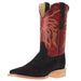 Men's Black Boar 11in Barn Red Cowhide Top Square Toe Boot