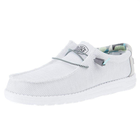 Hey Dude Men's Wally Sox Triple Needle Star White Casual Shoe