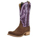 Mens Culver Chestnut Roughout 13 In Eggplant Vintage Goat Top Cowboy Boot