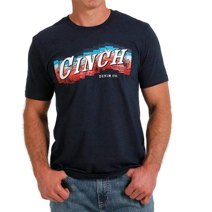 Cinch Mens Heather Navy Tee Shirt