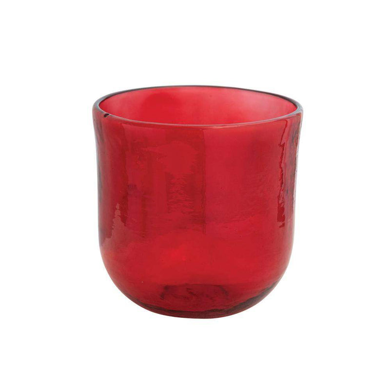Creative Co-Op Glass Red Hurricane Vase