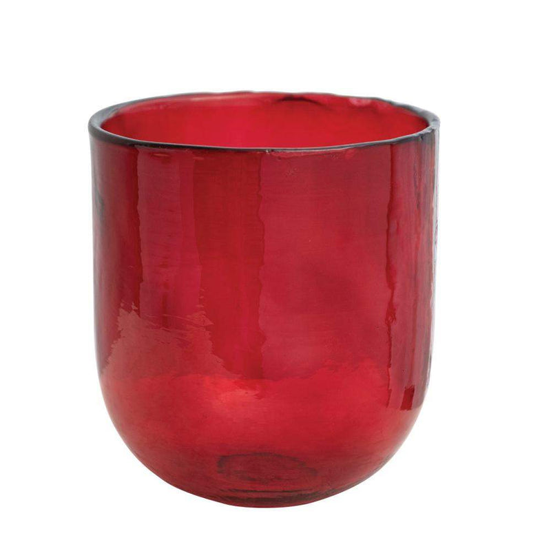 Creative Co-Op Glass Red Hurricane Vase