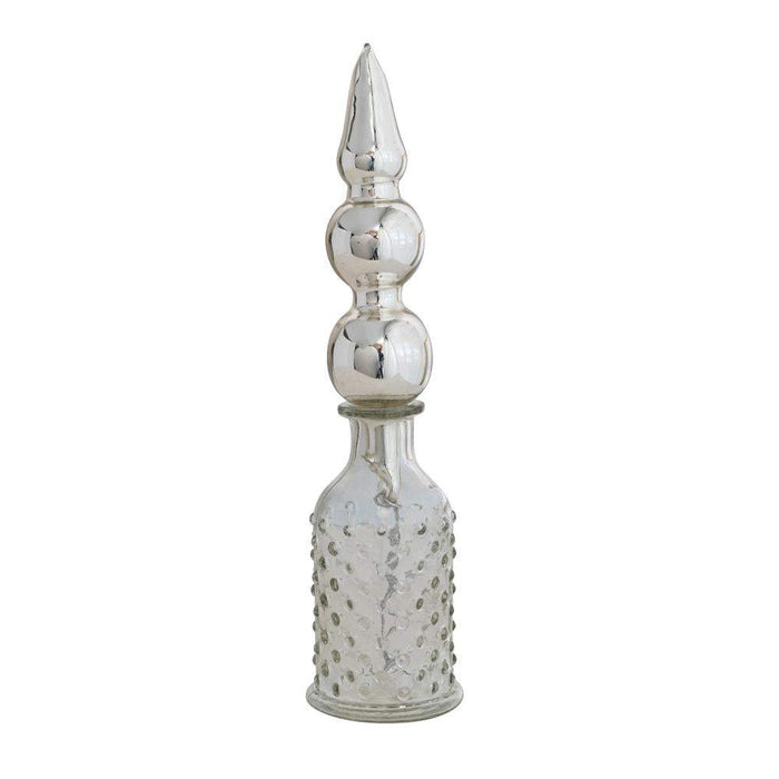 Creative Co-Op Embossed Glass Bottle w/Stopper