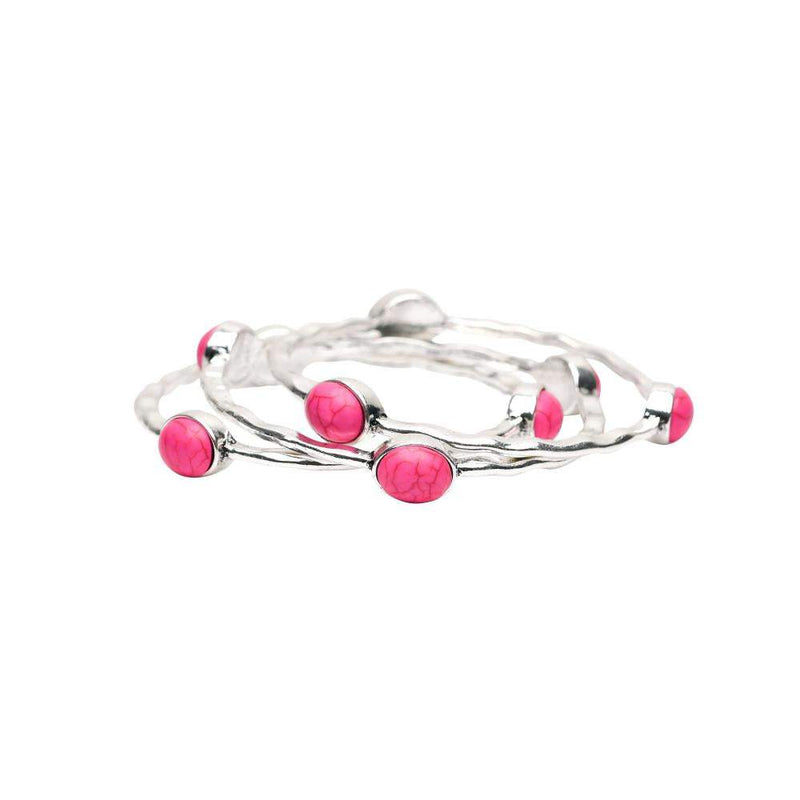West And Company Silver and Pink 3pc Bangles