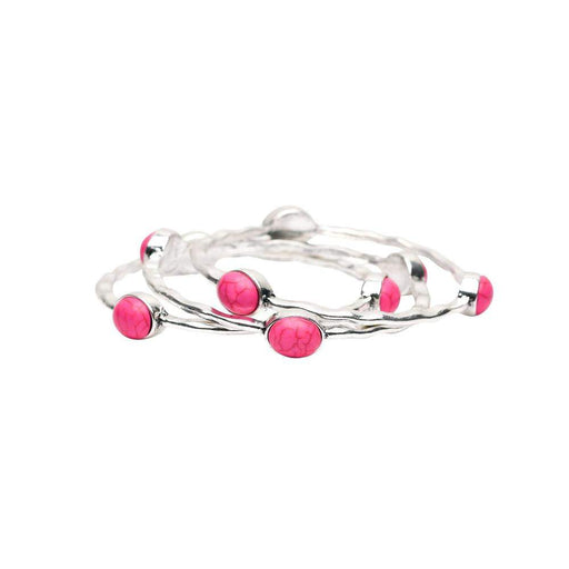 West And Company Silver and Pink 3pc Bangles