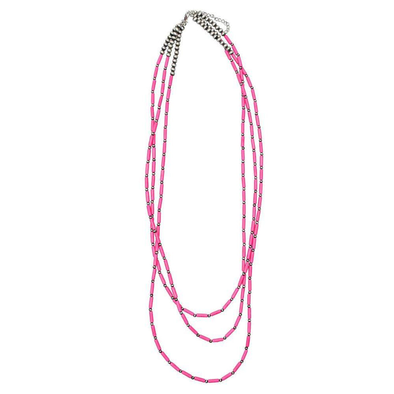 West And Company Pink Faux Navajo Pearl 3 Strand Necklace