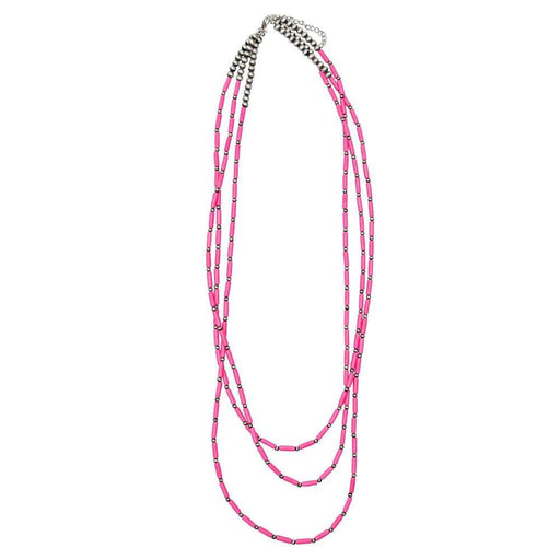 West And Company Pink Faux Navajo Pearl 3 Strand Necklace