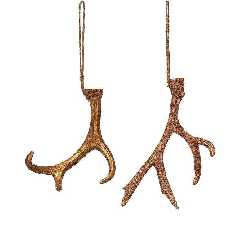 Creative Co-Op Resin Antler Gold Ornament