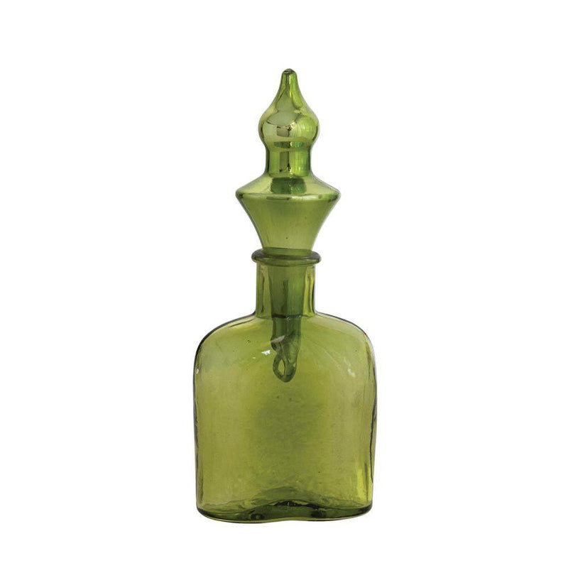 Creative Co-Op Green Decorative Glass Bottle
