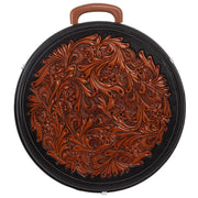 Exclusive Rope Can with Floral Tooled Leather Lid