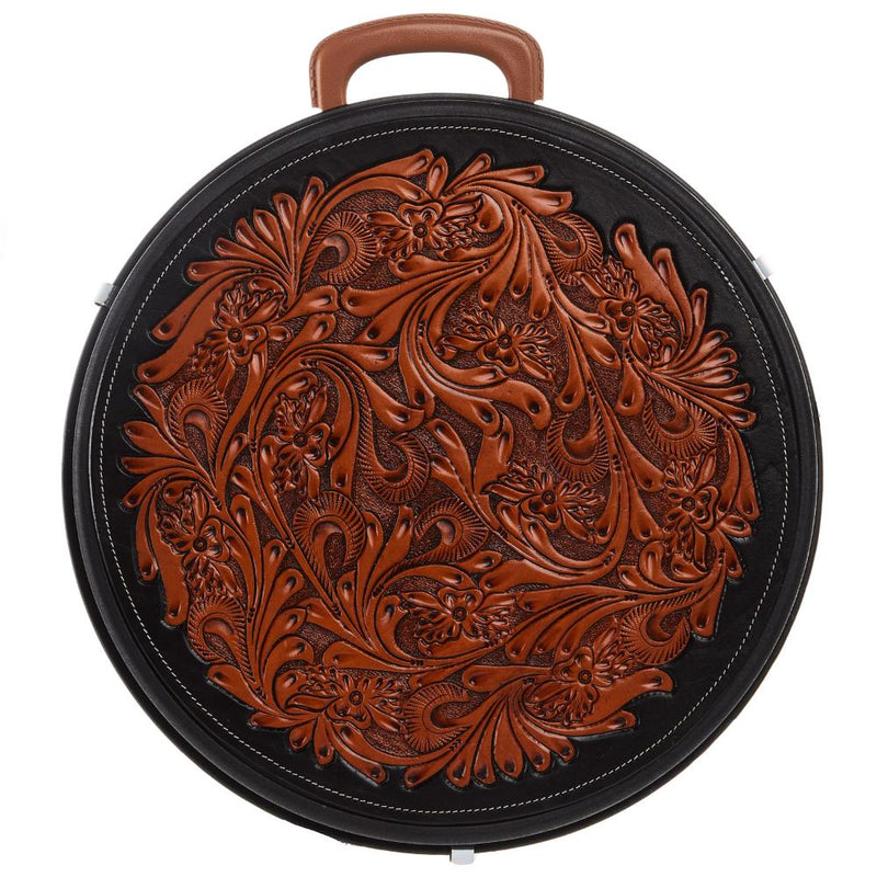 Exclusive Rope Can with Floral Tooled Leather Lid