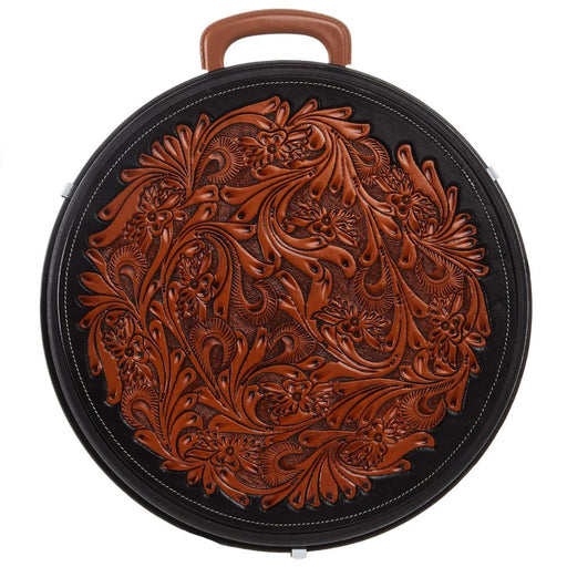 Exclusive Rope Can with Floral Tooled Leather Lid