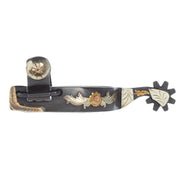 Womens 3/4" Silver and Brass Floral Spur