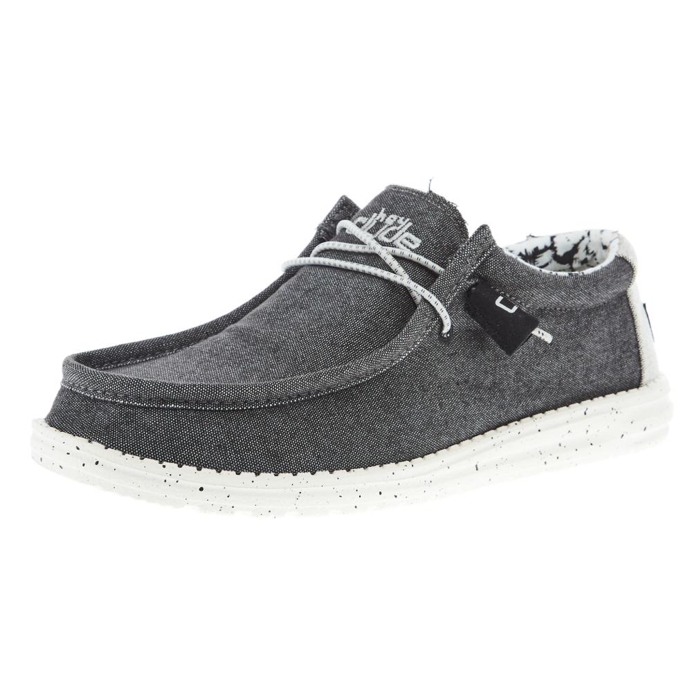 Hey Dude Men's Wally Stretch Canvas Opal Black