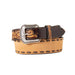 M & F Mens 3D Roughout Leather Floral Tool Western Belt