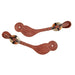 Oiled 5/8 Inch Spur Straps with Copper Flower Sliver Bar Cart Buckles