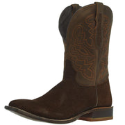 Men`s Tucson Chocolate Hippo Print 11` Brown Top Sq Toe Boot
