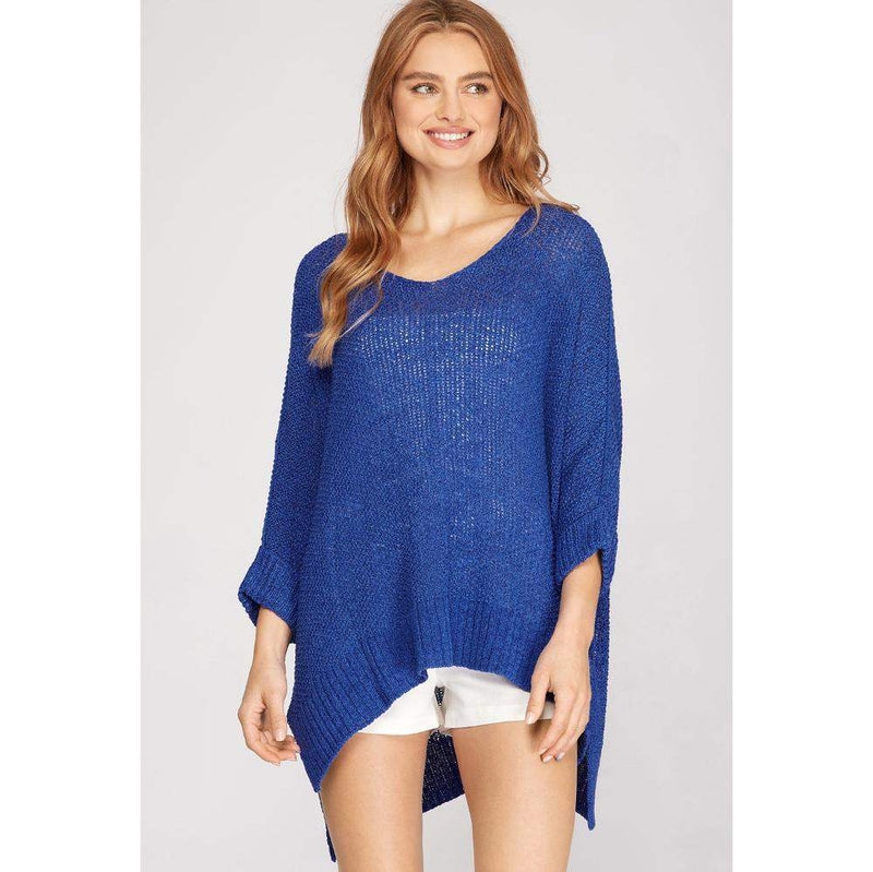 She & Sky Women's Hi Low Knit Sweater
