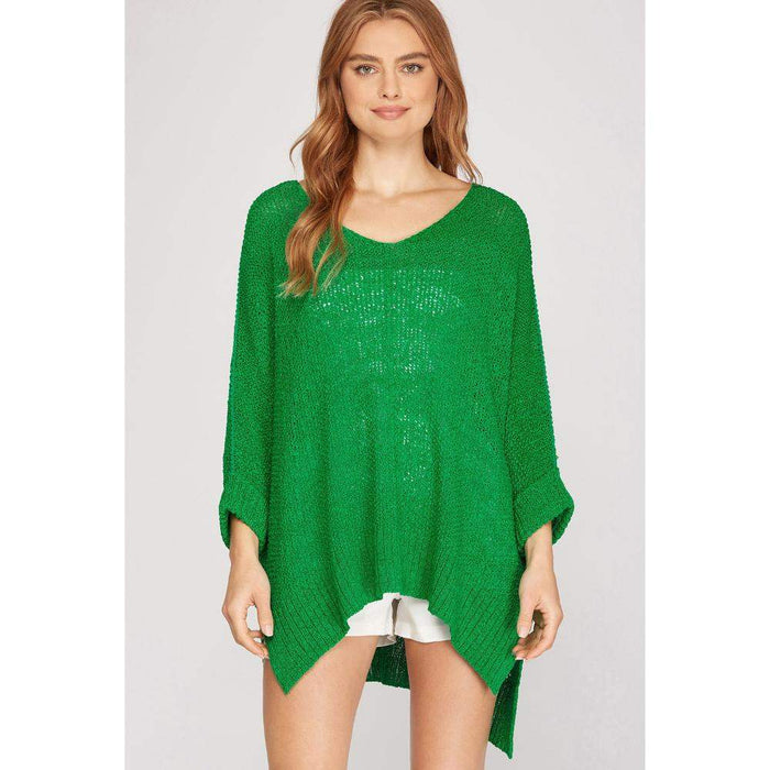 She & Sky Women's Hi Low Knit Sweater