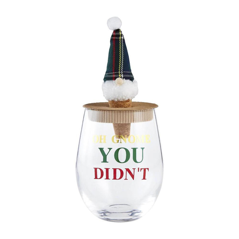 Gnome You Didn't Glass and Stopper Set