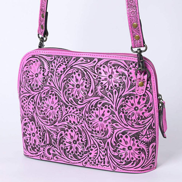 American Darling Fushia Tooled Bag