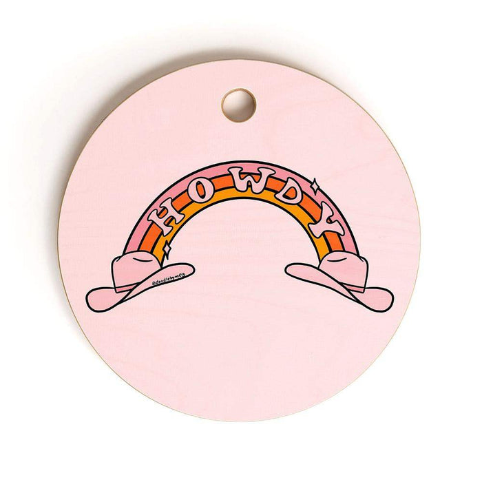 Deny Designs Howdy Rainbow Round Cutting Board