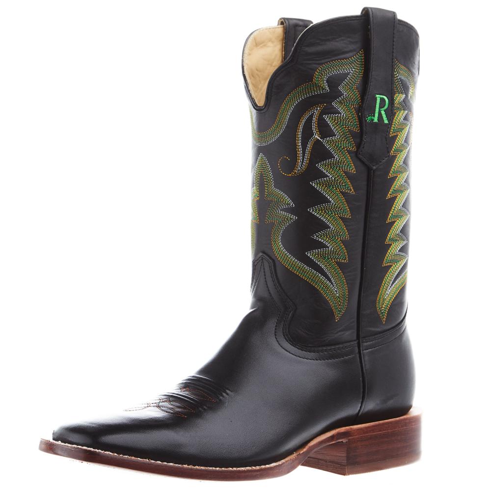 R Watson Boots Mens Black Sinatra Cowhide Vamp 11in Black Cowhide Top