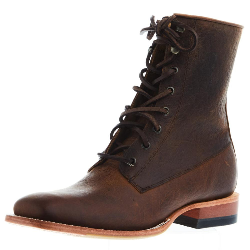 Mens Distressed Brown 7in Lace Up Boot