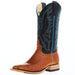 Mens Top Hand Cognac Smooth Ostrich Square Toe Boot
