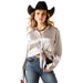Ariat Women's Metallic Silver Satin Long Sleeve Top