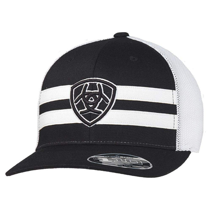Ariat Men's Logo Shield Stripes Black Cap
