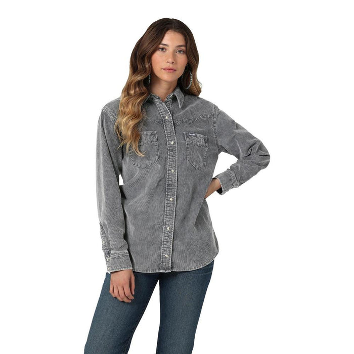 Women's Corduroy Fade Western Snap Shirt