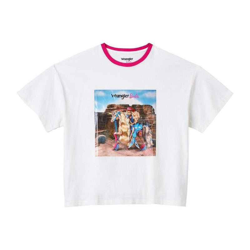 Wrangler x Barbie Women's Desert Girlfriend White Tee Shirt