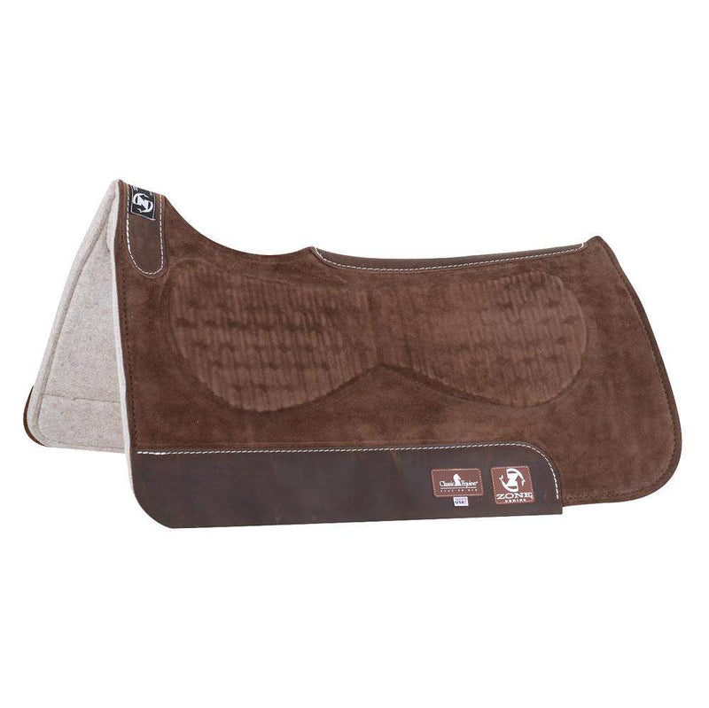 Classic Zone Chocolate Suede Top Saddle Pad with Felt Bottom 28x30