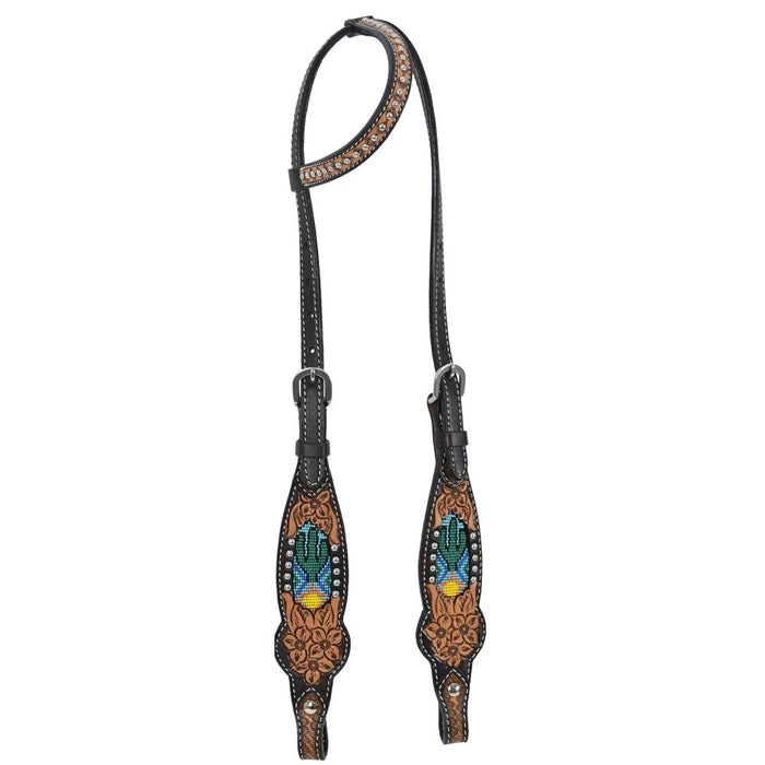 Beaded Cactus Single Ear Headstall