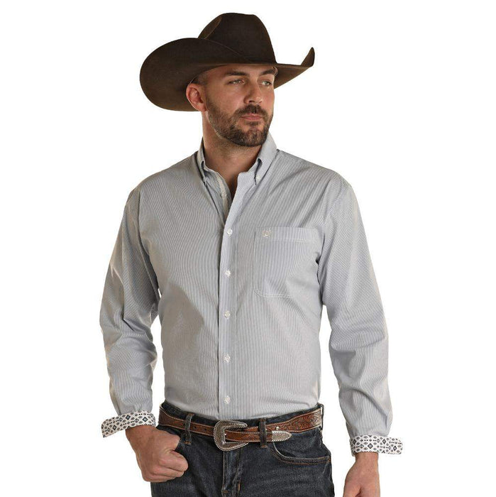 Mens Long Sleeve Stripe Shirt