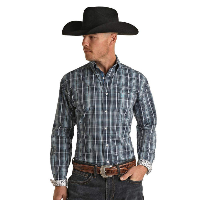 Panhandle Mens Long Sleeve Plaid Shirt