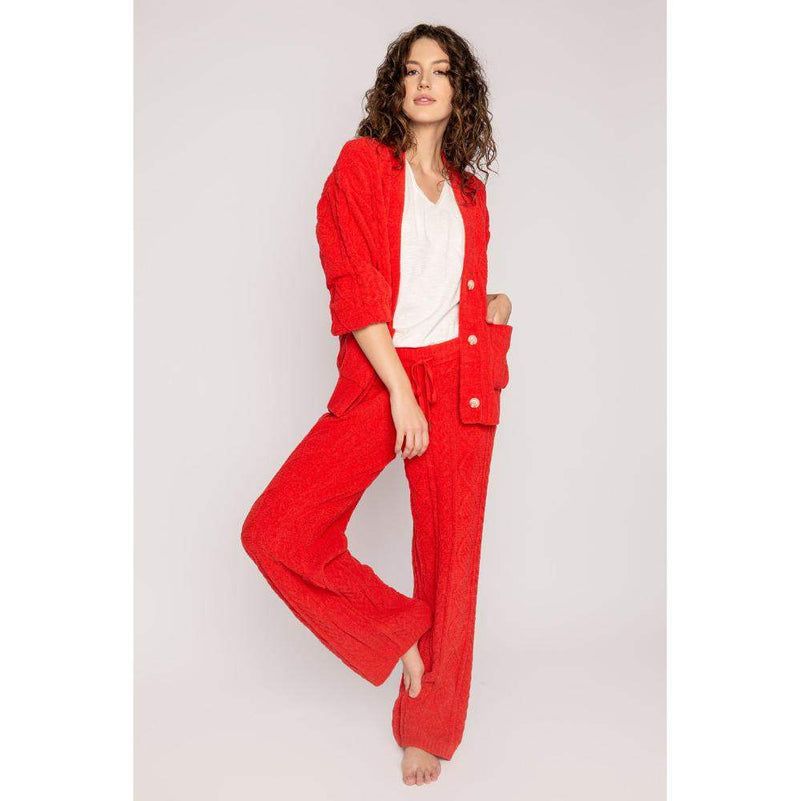 Pj Salvage Women's Red Cable Lounge Pant