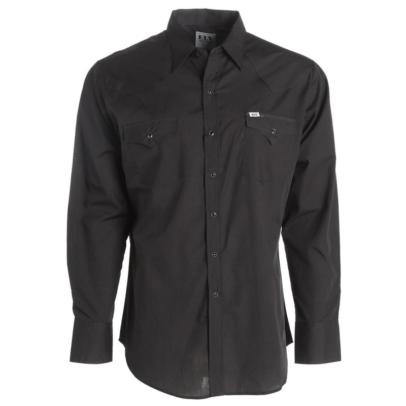 Men's Long Sleeve Solid Western Snap Shirt