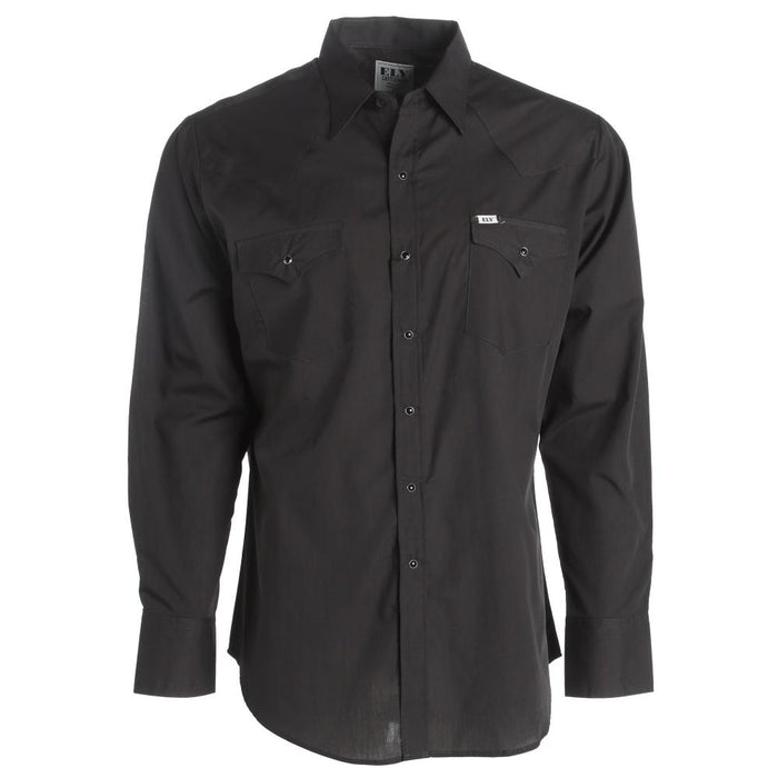 Men's Long Sleeve Solid Western Snap Shirt